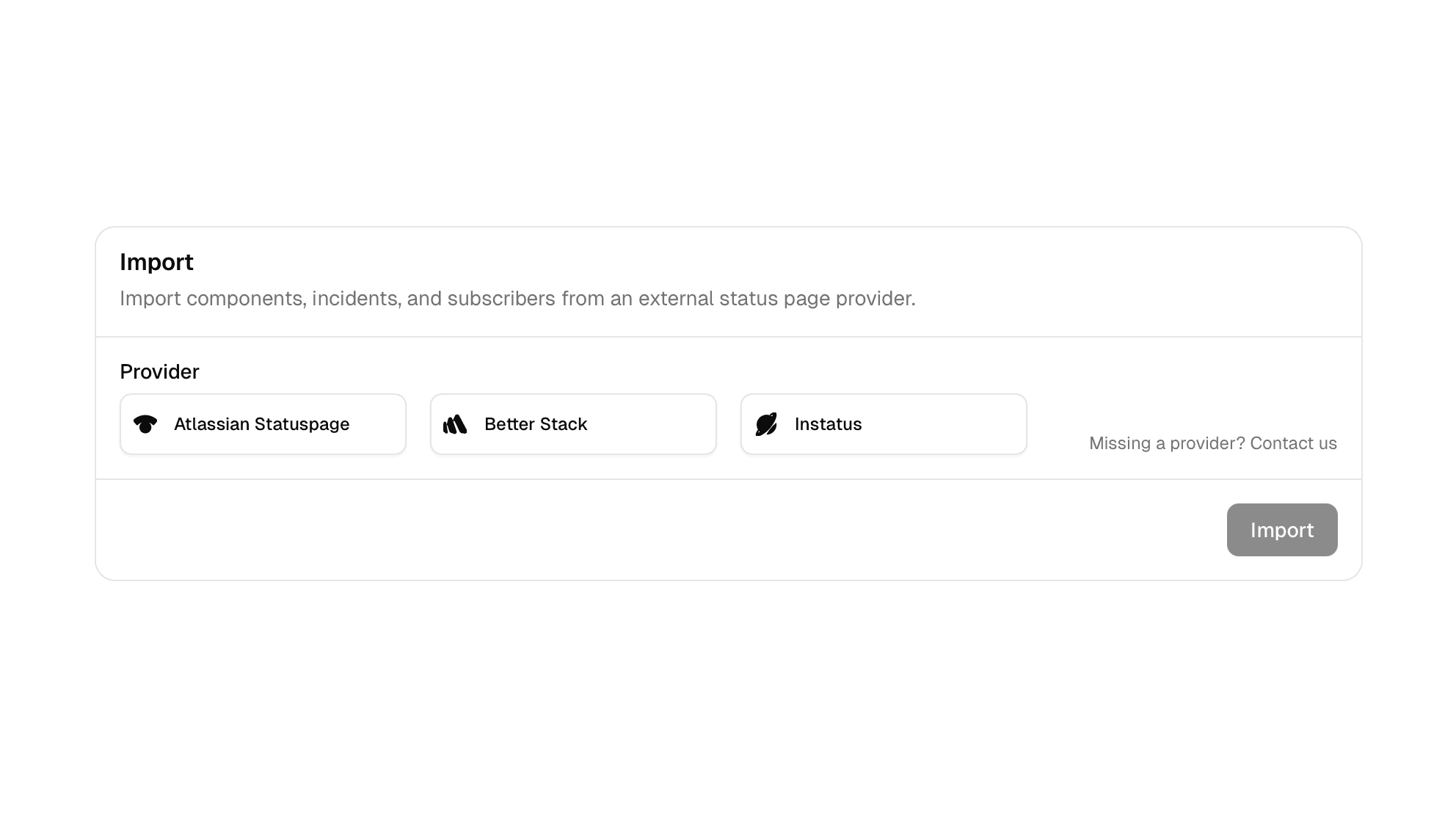 Status Page Importer